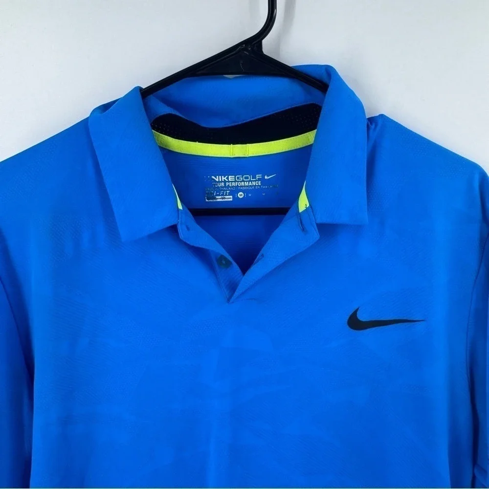 Nike Tour Performance Blue‎ and Black Polo Shirt with Classic Design
